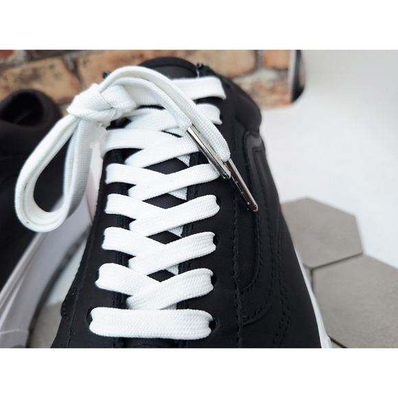 VANS Old Skool Stack Platform Lift Shoes Black Shiny White Platform Women Sz  10 - Picture 3 of 9
